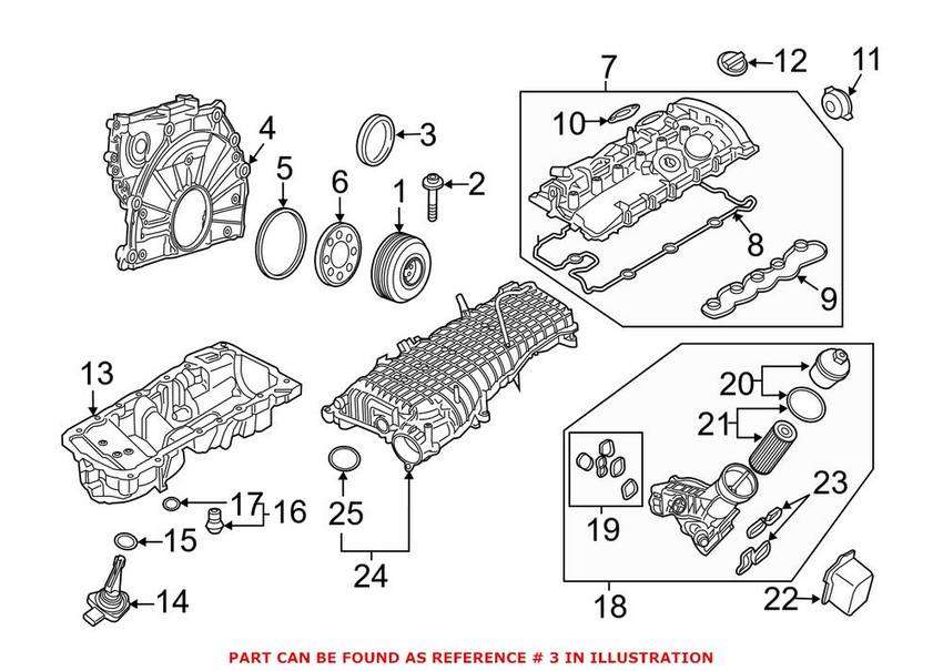 BMW Engine Crankshaft Seal - Front 11118604931